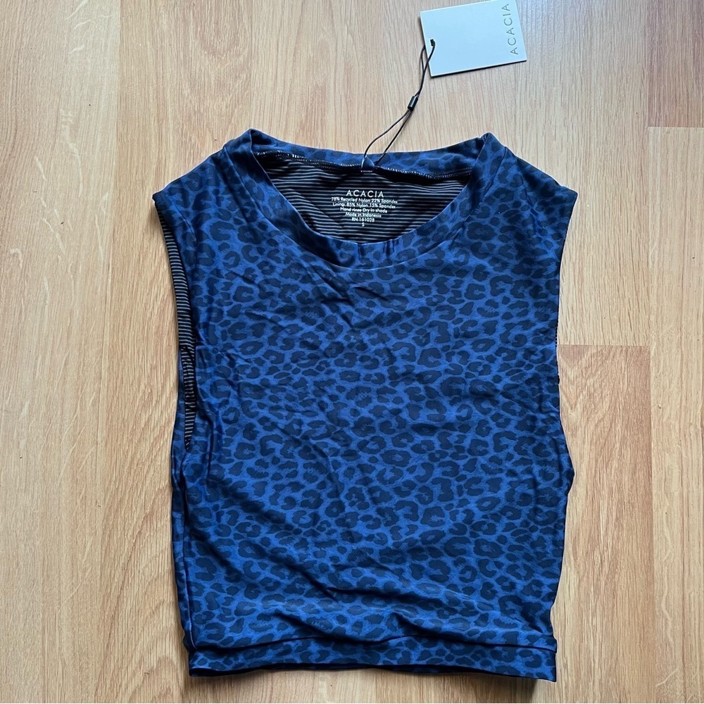 Acacia swimwear Costa top free people surf top high tank crop top S M blue amur